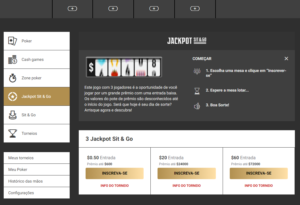 Bodog Poker Jackpot Sit and Go